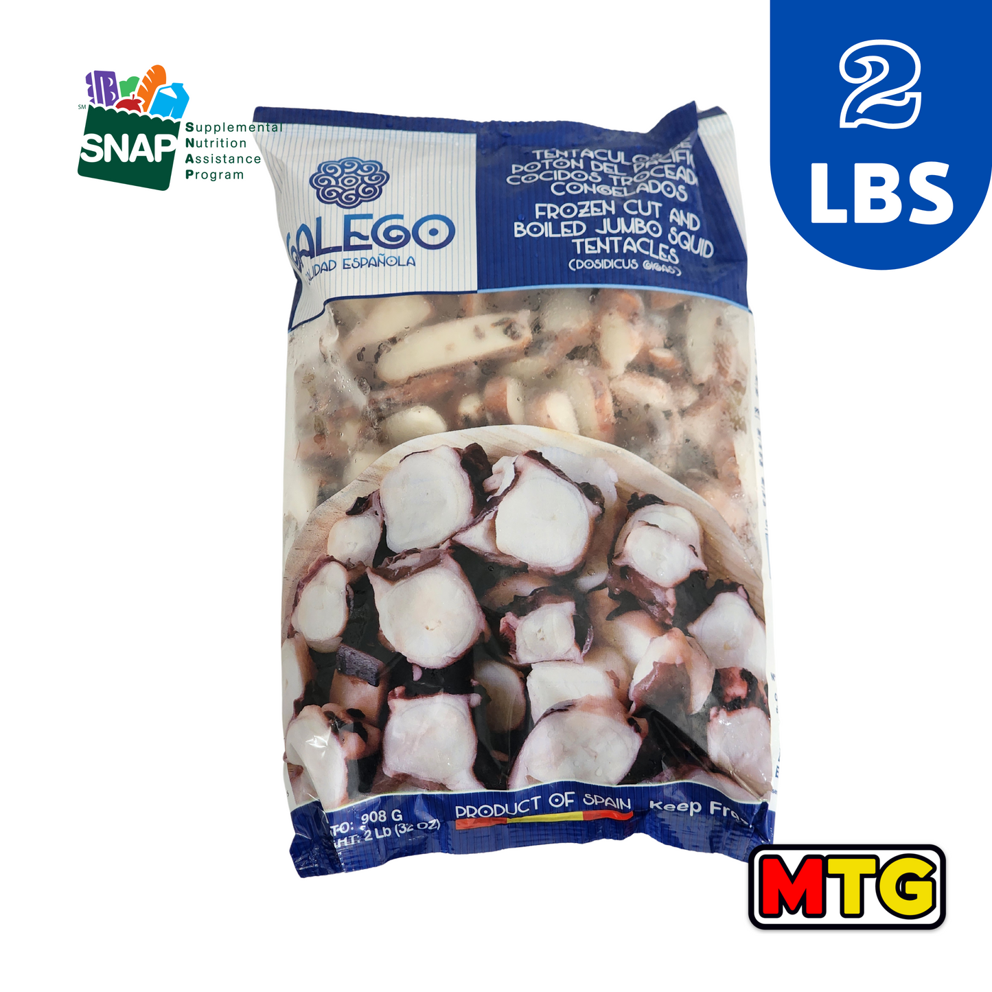 Galego Pulpo - Tentaculos de Poton Cocidos y Troceados 2Lbs