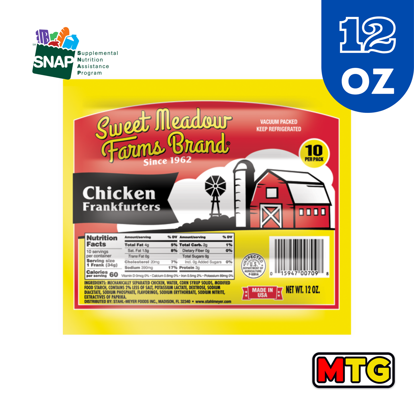 Hot Dogs - Sweet Meadow 12oz (10 Pack)