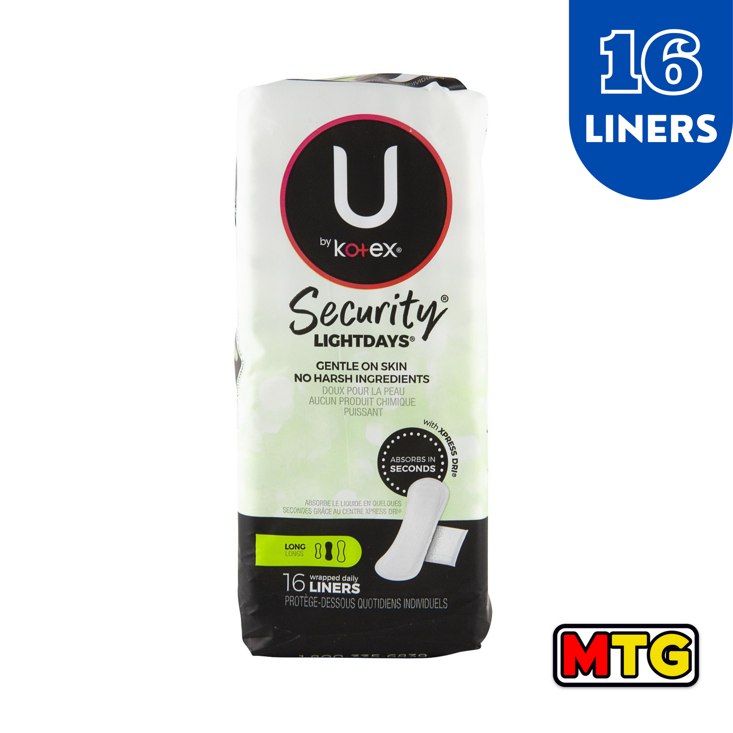 U by Kotex - Lightdays Long (16 Liners)