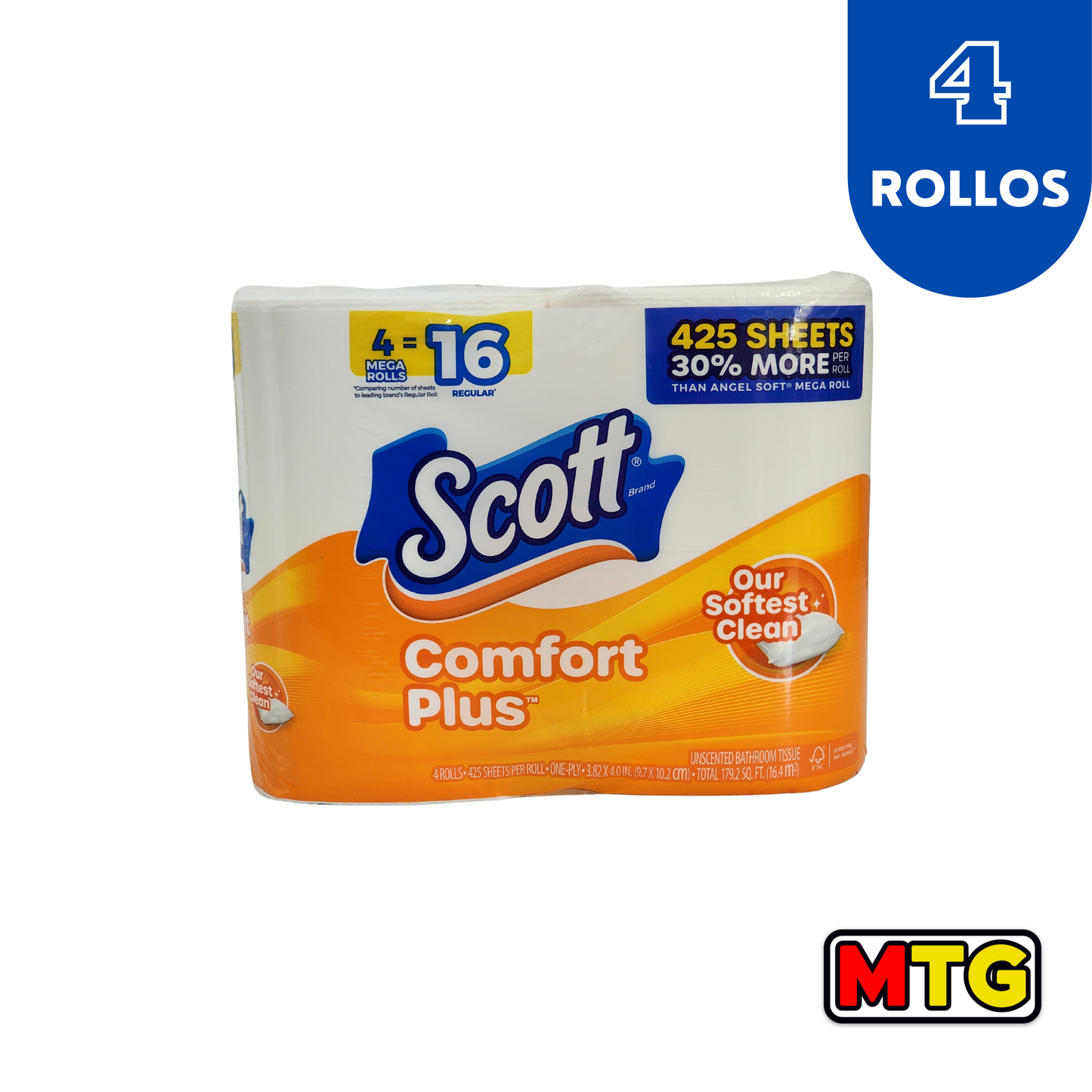 Papel de Baño Scott - Comfort Plus Mega 4=16 (4 Rollos)