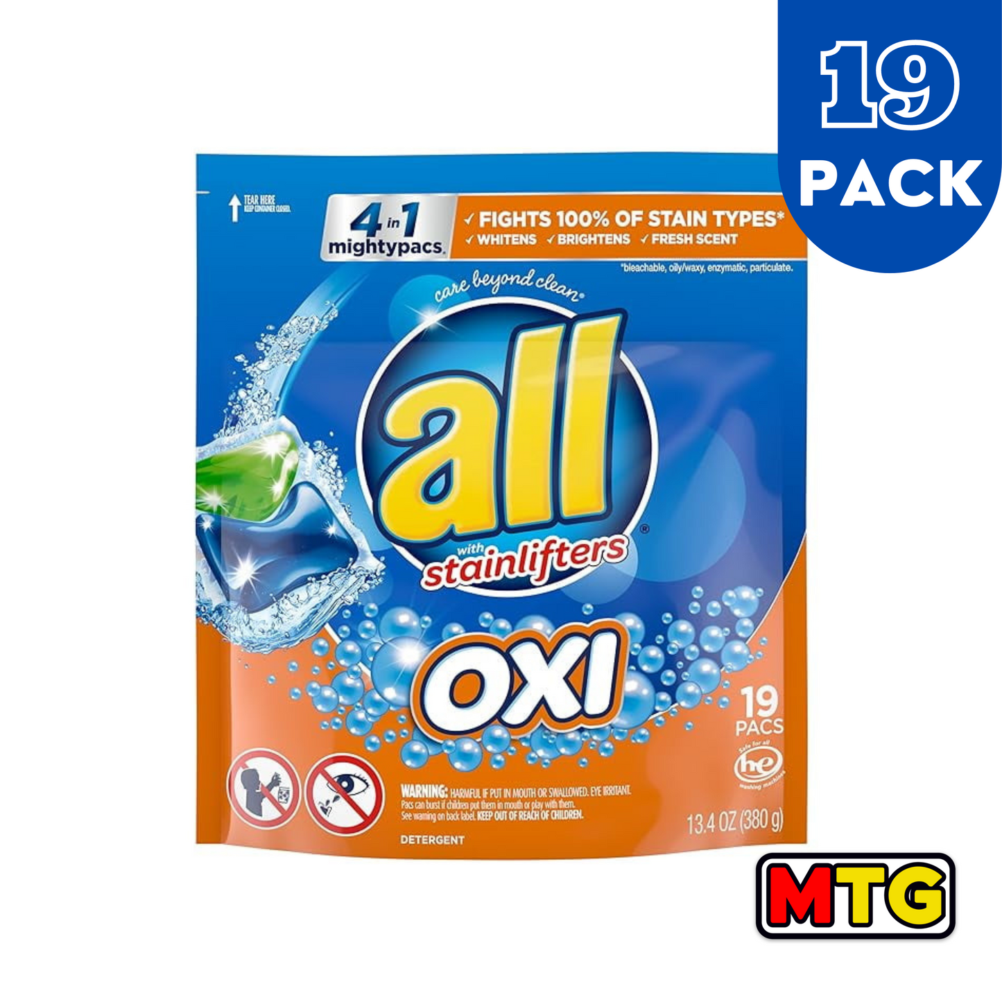 Detergente All - Mighty Pac Oxi 19 Pack
