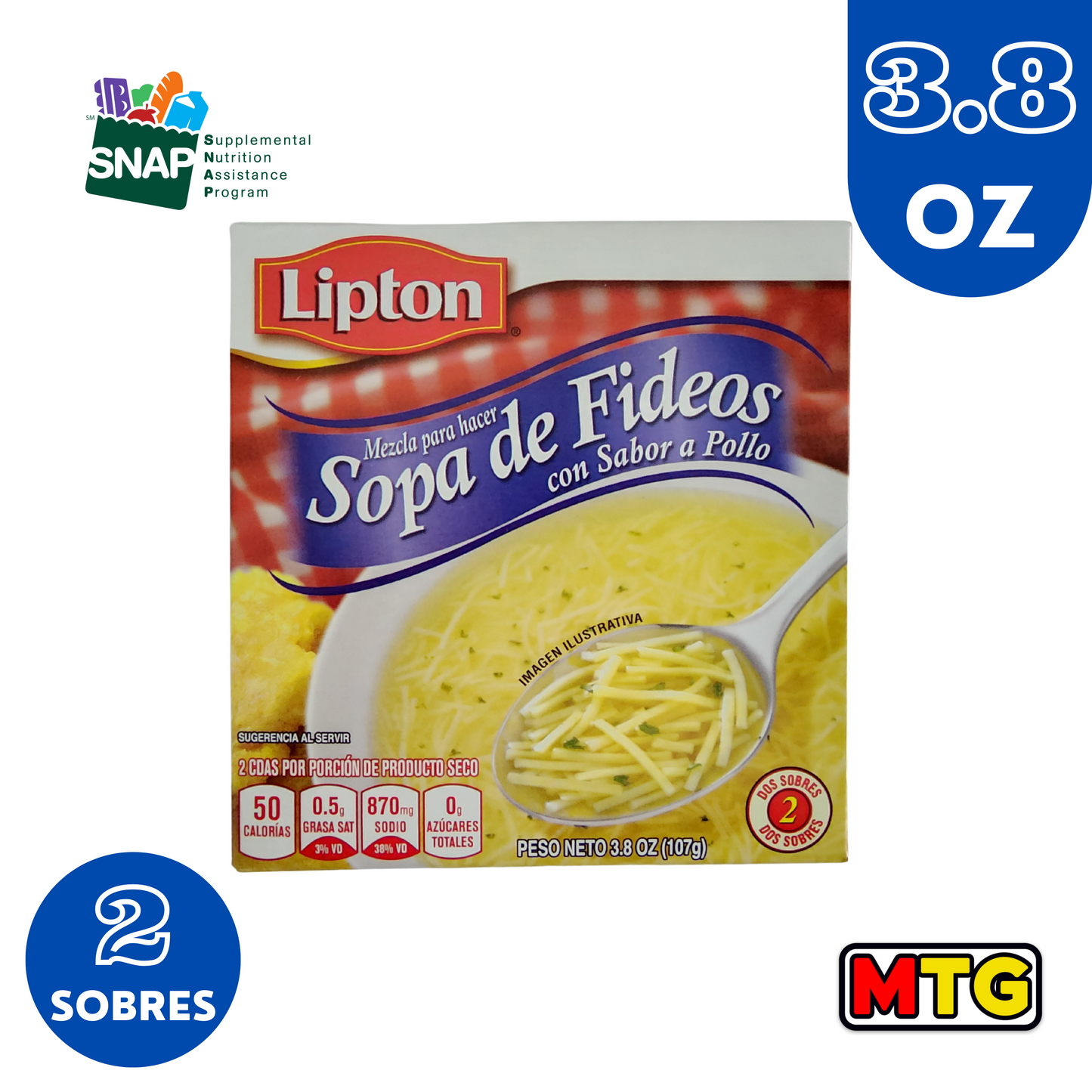 Sopas de Fideos - Lipton (2 Sobres)