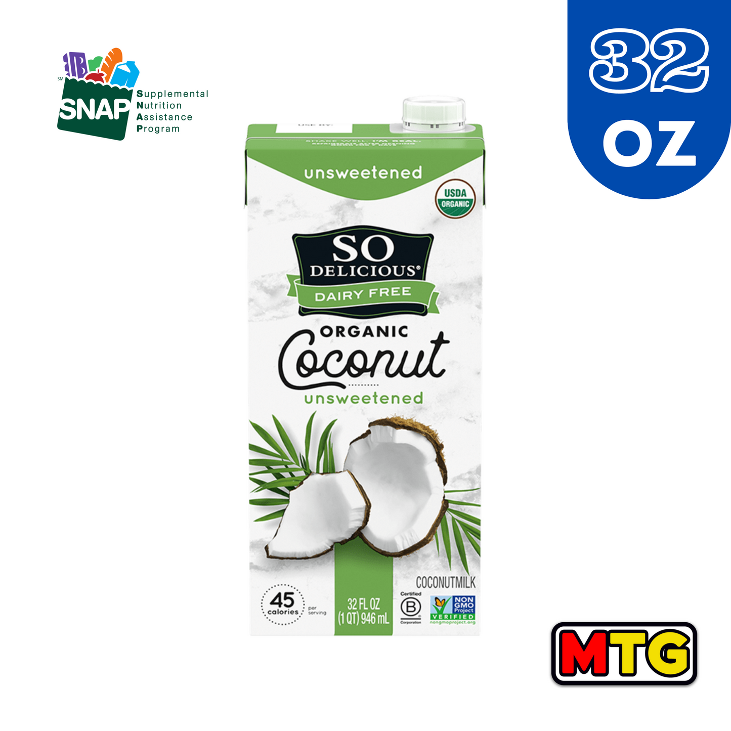 Leche So Delicious - Organica de Coco Sin Azucar 32oz