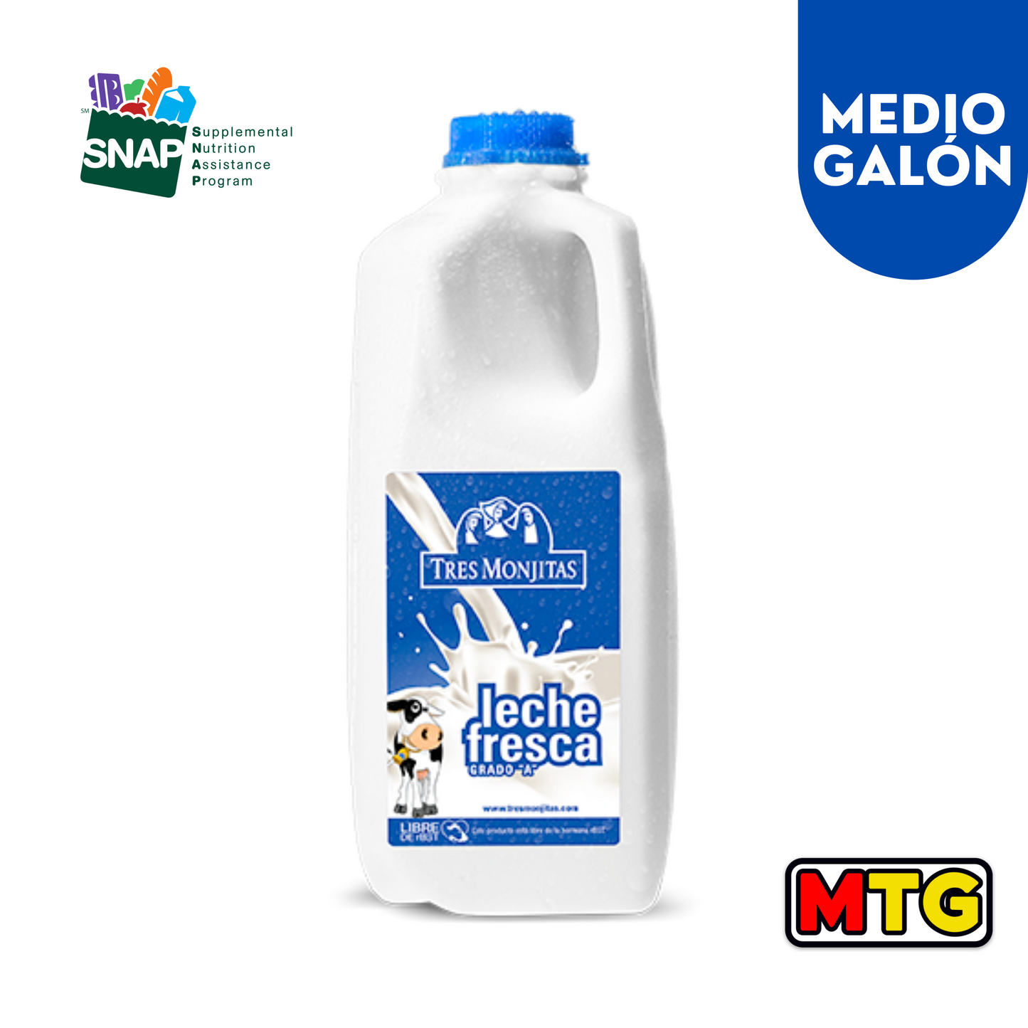 Leche Fresca - Tres Monjitas (1/2 Galon)