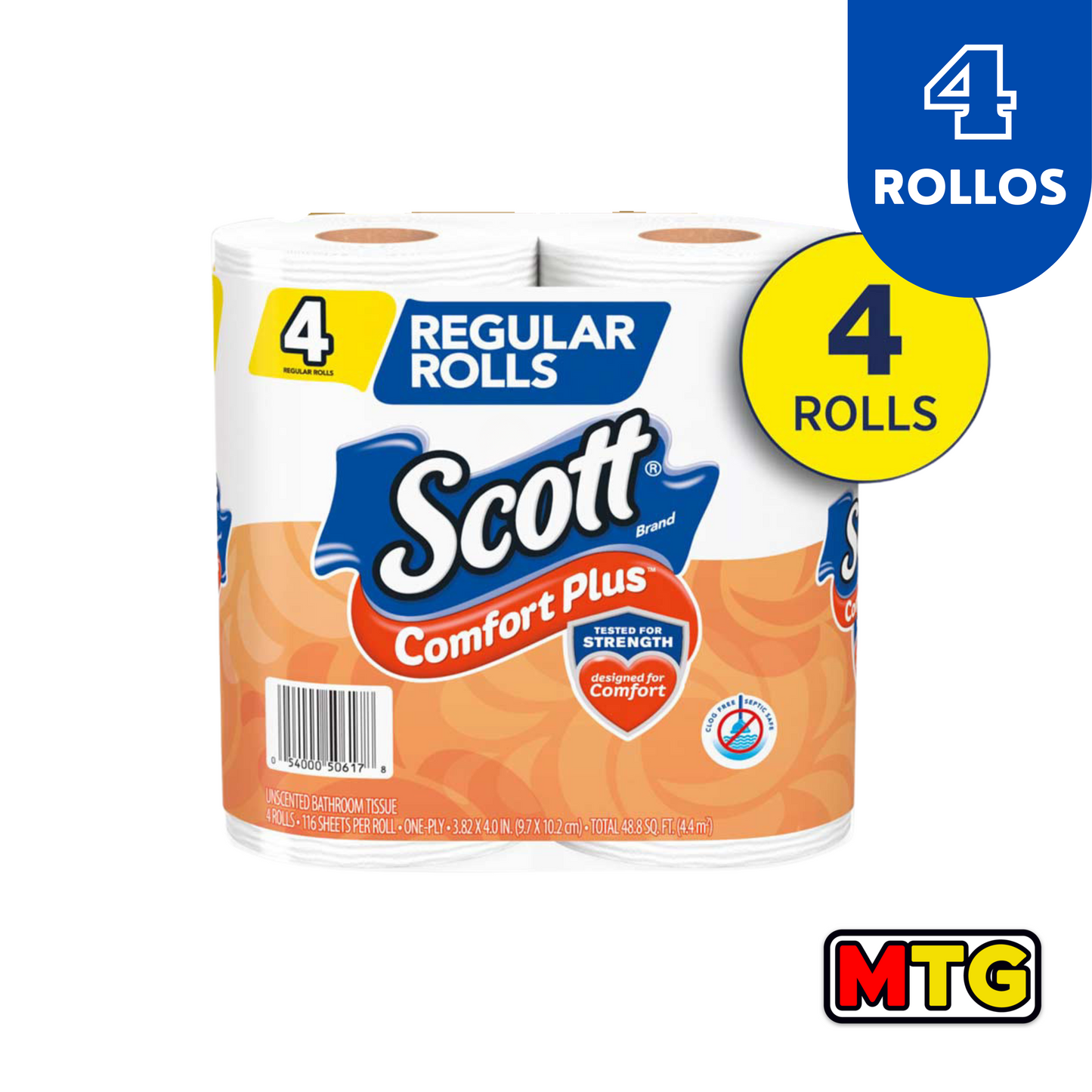 Papel de Baño Scott - Comfort Plus Regular (4 Rollos)