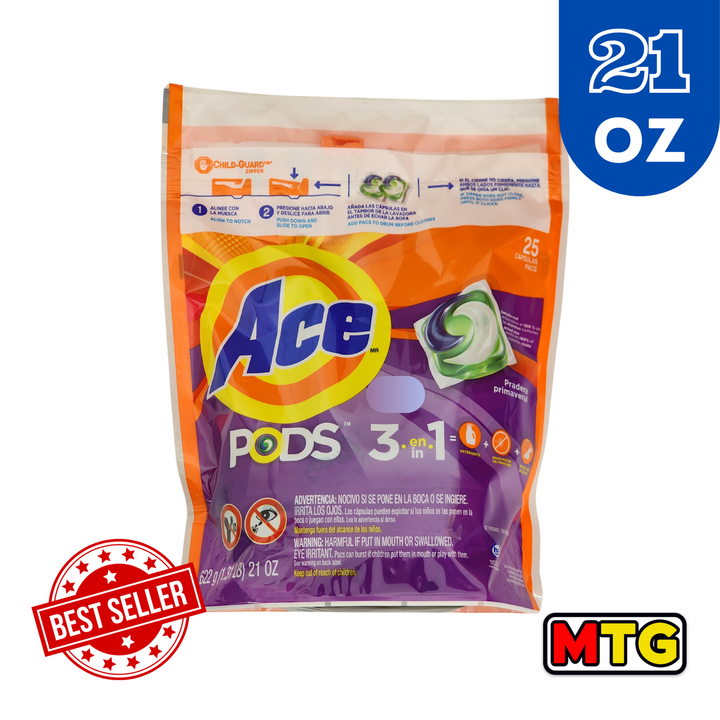 Detergente - Ace Pods 3en1 20oz (25 Pods)
