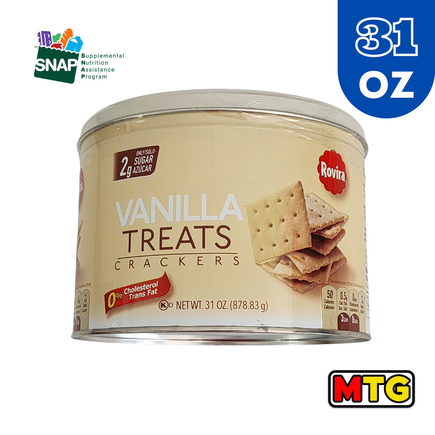 Galletas Rovira Vanilla Treats 31oz (Lata Familiar)