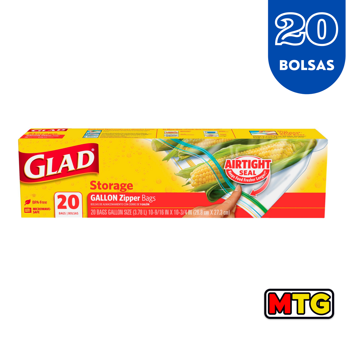 Glad - Storage Gallon Zipper Bags 20