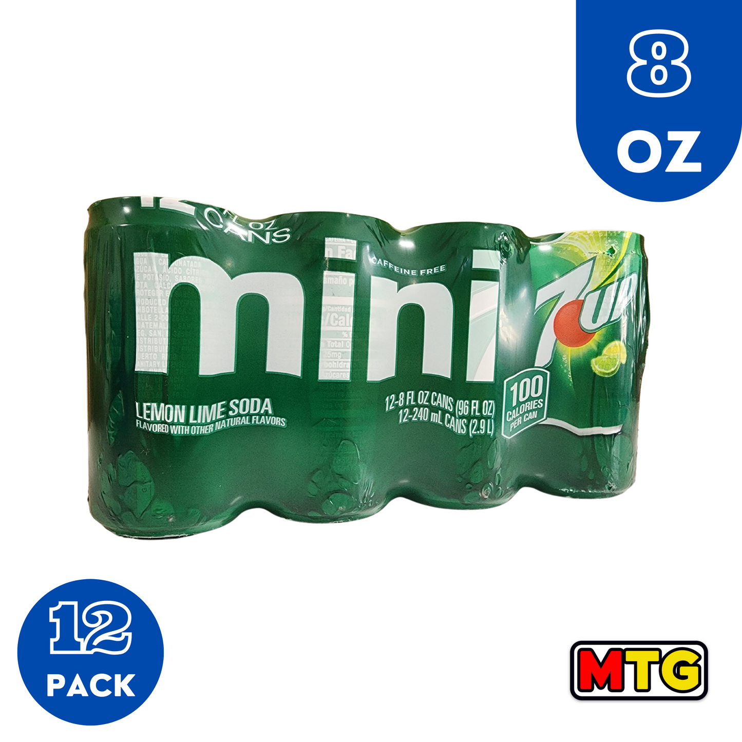 Refresco 7up - Mini 8oz (Caja 12 latas)