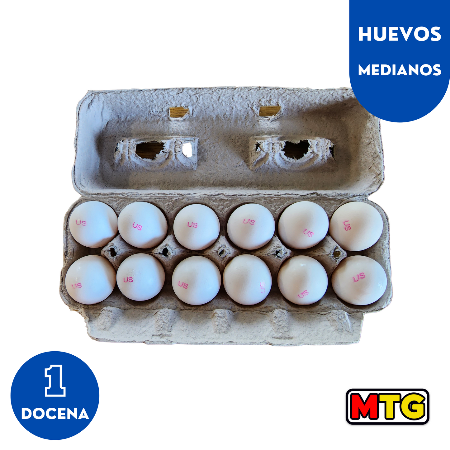 Huevos Medianos Blancos - Docena