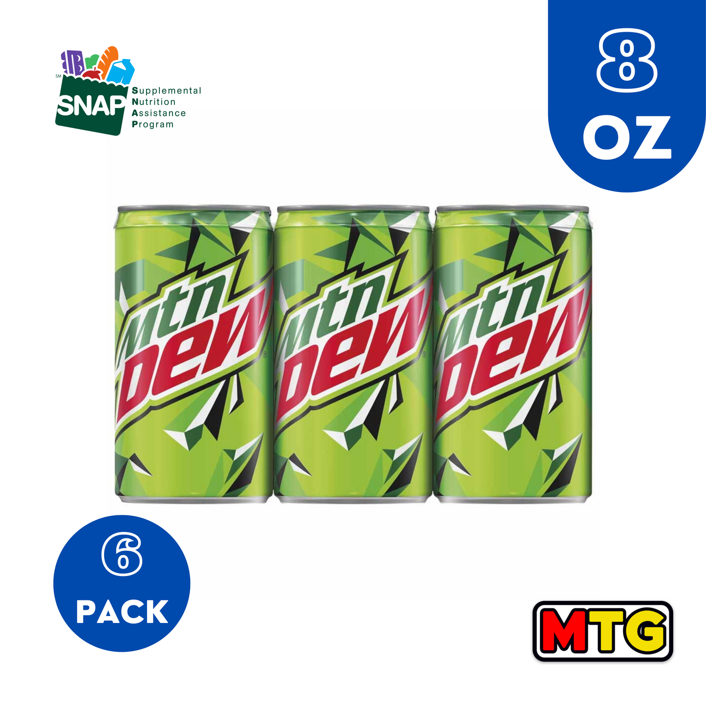 Refresco - Mountain Dew 8oz (6 Pack)